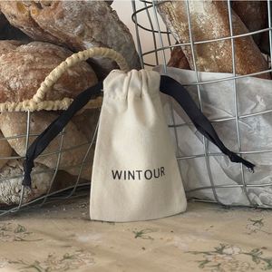 Bolsa de Tela de Algodón Orgánico Blanca Personalizada Promocional con Cordón, Bolsa Grande de Lona con Cordón - Product Image 6