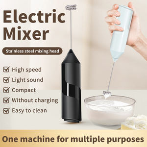 Pengaduk susu, dioperasikan baterai ramah lingkungan, baja tahan karat, Mixer susu dan minuman, genggam dengan dudukan untuk toko kopi - Product Image 3