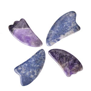 Envío gratuito corazón cuerno forma jade <span class=keywords><strong>sodalita</strong></span> guasha natural jade gua sha - Product Image 3