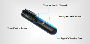 Plancha de pelo inalámbrica Dual MCH portátil Mini <span class=keywords><strong>cepillo</strong></span> caliente inalámbrico iónico para viajes en casa calentamiento rápido con fuente de alimentación USB - Product Image 2