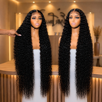 Perruque brésilienne Lace Front de 40 pouces pour femmes noires, avec dentelle 13x4/13x6 transparente, cheveux humains vierges Remy 100% non traités