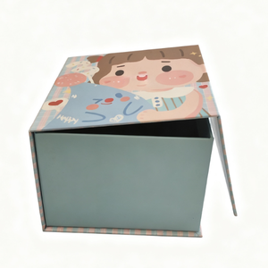 Embalaje de caja de regalo con cierre plegable magnético vacío azul de cartón rígido mate grande de lujo con logotipo personalizado Premium - Product Image 1