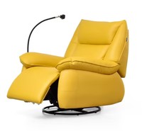 Fauteuil inclinable manuel en cuir à gravité zéro, pivotant et moderne, pour hôtel, villa, salon - Fabrication OEM