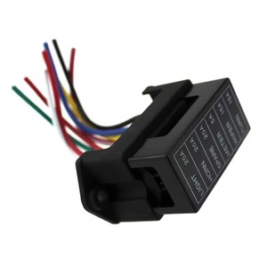 Caja de Fusibles de Cuchilla para Auto de <span class=keywords><strong>6</strong></span> Vías, 32V CC, Bloque Portafusibles ATC ATO para Motocicleta, Piezas de Caja de <span class=keywords><strong>Seguro</strong></span> - Product Image 1