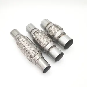 Manufactory Wholesale 76.2mmx203mm Exhaust Braided Flexible Connectors With Pipes Automotive Exhaust Hose Tubes