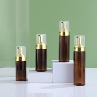 Flacon pompe à mousse cosmétique en PET Amber 150 ml (5 oz) avec pompe à mousse de 42 mm