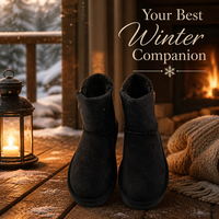 Bottes d'hiver pour homme personnalisables, en daim synthétique noir, antidérapantes, doublure en fourrure, bottines chaudes à la cheville, semelle en caoutchouc, fermeture éclair, bottes de neige