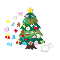 Kit de sapin de Noël en feutre à faire soi-même pour enfants avec lumières LED, kit d'ornements artisanaux personnalisés pour la décoration des fêtes