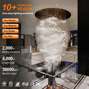 Lampadario in Vetro Personalizzato con Interruttore per Grandi Scale, Progetti per Hotel, Lobby e Ristoranti - Product Image 1
