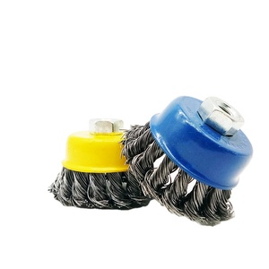 Cepillo de copa de alambre de acero y Metal con nudo giratorio, 1/4 vástago, eliminación de óxido, pulido <span class=keywords><strong>para</strong></span> amoladora angular, Gadget, herramienta rotativa - Product Image 6