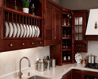 Armoires de cuisine de luxe en acajou rouge, certifiées FSC, en bois massif de qualité supérieure, armoires de cuisine modulaires, fabricant de meubles sur mesure pour manoirs