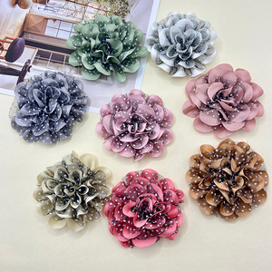 Rubans en mousseline Yupu à motifs floraux, grandes fleurs en tissu, accessoires pour chaussures, chapeaux, vêtements, décorations pour cheveux, faits à la main, style frais et délicat - Product Image 1