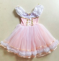 Robe longue blanche de haute qualité professionnelle, style tutu romantique pour spectacle sur scène, filles, enfants, danse de ballet