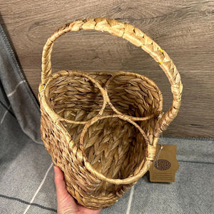Cesta de Vino Hecha a Mano con Jacinto de Agua para 3 Botellas, con Asa de Transporte, Soporte de Vino Tejido Natural para Picnic y Embalaje de Regalos Festivos - Product Image 2
