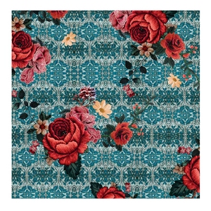 Vendita calda poliestere <span class=keywords><strong>crepe</strong></span> chiffon terra fiore rosa design per abito moda donna tessuto - Product Image 2