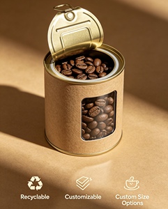 Luxury Cylinder Paper Tube Coffee Gift <b>Box</b> Packaging with Sealed Lid - Product Image 3