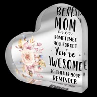 Ornement en acrylique en forme de cœur pour filles - Expédié depuis la Californie, États-Unis - Cadeau spécial de remerciement pour les mamans - Décoration de bureau pour anniversaire et fête des Mères