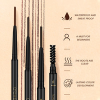 Crayon à sourcils double embout triangulaire de qualité supérieure, pointe fine biseautée, longue tenue, waterproof, pour le stylisme des sourcils