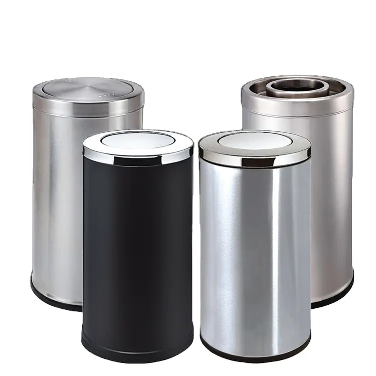 Wholesale Stainless Steel Mini Waste Bin Round Business Barrel for Hotel Mall Airport