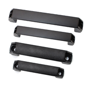 Boîte à outils en plastique noir avec poignée épaissie en alliage d'aluminium et poignée en forme de U de four