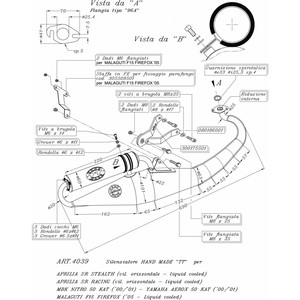 Parti di Scooter fatte a mano TT Black Edition per Yamaha Aerox 50 KAT 2000-2001 12819 modello - Product Image 2