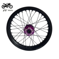 Kit de jantes à rayons noirs durables 16x2.15 avec moyeu anodisé violet usiné pour Surron Light Bee, pièces de rechange pour moto électrique tout-terrain