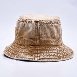 Nuevo diseño de alta calidad de algodón lavado 3D bordado Logo pescador cubo sombrero personalizado Denim Jean cubo gorra - Product Image 3