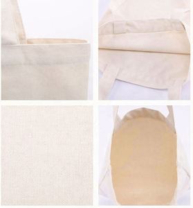 Sacs fourre-tout écologiques en gros pour courses et livres, grands sacs en toile de coton blancs et noirs réutilisables, sacs de shopping personnalisables avec logo, cadeaux - Product Image 5