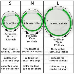 USB充電式 LED カラー点滅 ペット用首輪 全身発光 透明光ファイバー 犬猫用首輪 固形プラスチックリボン - Product Image 5