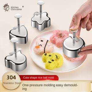 Molde Redondo de Acero Inoxidable 304 de Grado Alimenticio para Niños, para Platos Fríos, Pasteles, <span class=keywords><strong>Sushi</strong></span>, Hamburguesas y Bolas de Arroz - Product Image 4