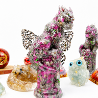 Figurines d'animaux en cristal de résine faites à la main, en copeaux de cristal naturel personnalisés, pyramides et sphères d'orgonite, cadeaux de décoration pour la maison, vente en gros