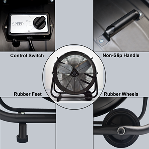 พัดลมระบายอากาศอุตสาหกรรมแบบแกนความเร็วสูง ขนาด 24 นิ้ว ประหยัดพลังงาน สำหรับโรงแรม อาคาร ลานจอดรถกลางแจ้ง - Product Image 2