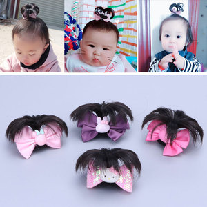 Pinza de <span class=keywords><strong>pelo</strong></span> BB con lazo para bebé, decoración a cuadros de Color sólido, bonita peluca para bebé, accesorios para el cabello con lazo para niñas y niños - Product Image 6