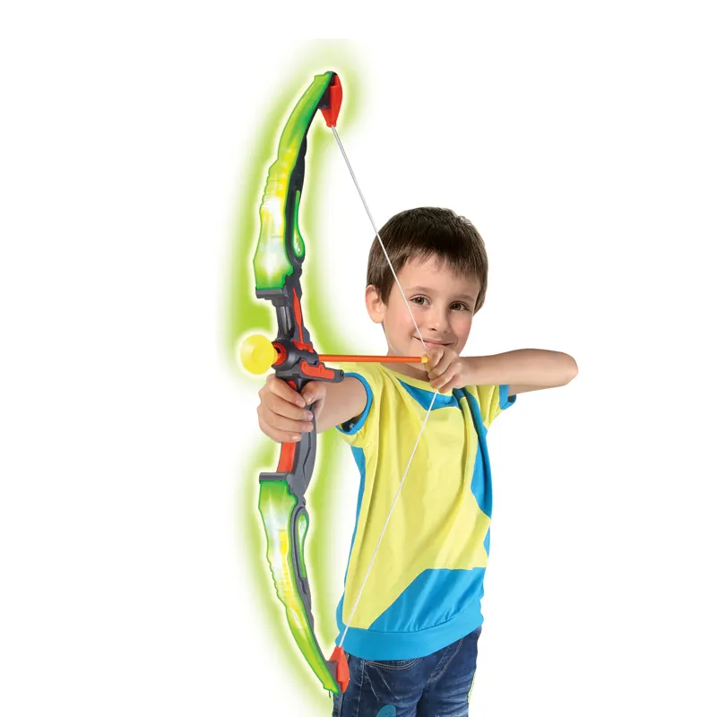 Soft bullet led light up archery bow and arrow sport toy set for kids