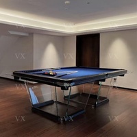 Table de billard moderne italienne de luxe 8FT/9FT en verre trempé, taille personnalisable, table de billard professionnelle pour hôtel, appartement, jeux