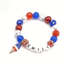 Vente chaude nouvelle mode fait à la main chanceux Bracelet de noël bricolage nom perle Bracelet pour enfants cadeaux de noël - Product Image 5