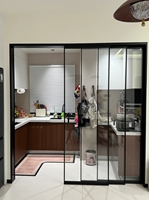 Porte coulissante moderne en verre triple vitrage, en alliage d'aluminium, extrêmement étroite, silencieuse, étanche et résistante à l'humidité, pour chambre et extérieur