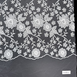 Lentejuelas transparentes y tela de encaje floral con cuentas para vestidos de novia | GCW-506305-1-DJ - Product Image 6