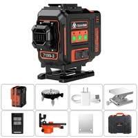 Niveau laser 3D professionnel industriel 7199-3, 12 lignes, faisceau vert, haute précision 0,2 mm/m, batterie rechargeable 5200 mAh, 10 m, IP54