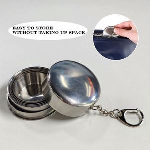 Tasse de voyage télescopique personnalisée en métal avec porte-clés pour le camping - Product Image 5
