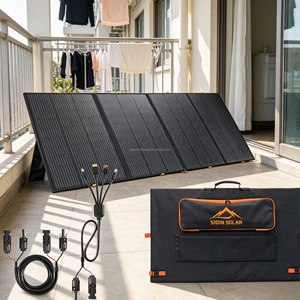 แผงโซลาร์เซลล์พับได้ SUN SOLAR 400W 4 แผ่น ETFE สีดำ สำหรับใช้งานกลางแจ้งและตั้งแคมป์ - Product Image 5