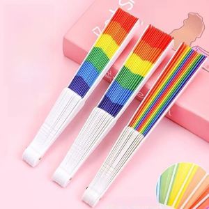 Éventails pliants arc-en-ciel pour enfants - Éventail en tissu de 7 pouces, cadeaux de fête et accessoires de danse - Product Image 2