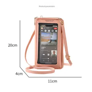 Tas ponsel wanita tahan air layar PVC kulit PU Fashion baru tas ponsel wanita dompet ganti perjalanan selempang bahu kecil