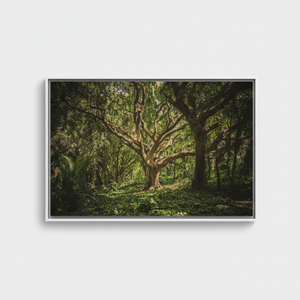 Old Tree Landscape <b>Canvas</b> <b>Print</b>: Elegant Minimalist Wall Art,WHITE <b>FRAMED</b> <b>CANVAS</b> - Product Image 2