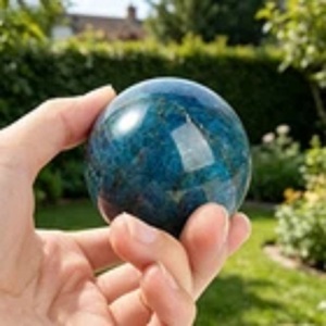 Esfera de Cristal de Apatita Azul Natural al por Mayor, Bola de Cristal de Apatita Pulida, Cristal Curativo Decorativo - Product Image 1