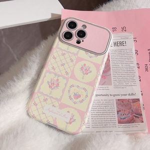 เคสโทรศัพท์มือถือลายสก็อตดอกไม้สีเงินหนังเทียมพิมพ์ลายสำหรับ 15/17promax/11/14/Fresh/12 ป้องกันการกระแทก - Product Image 3