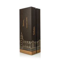 Boîte d'emballage de vin en carton réutilisable de luxe personnalisée de haute qualité avec gaufrage pour bouteilles de vin rouge, spiritueux et verres – Vente en gros de coffrets cadeaux
