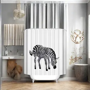High Quality Simple Modern Style Animal Series Polyester Shower Curtain Custom Printed Bathroom Curtains