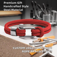 Pulsera de Cuerda Hecha a Mano con Logotipo Personalizado, Regalo de Lujo para Hombre, Cuerda Náutica de Acero Inoxidable, Regalo para Hombre