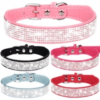 Collier et laisse de luxe en strass pour chien ensemble réglable cristal étincelant diamant accessoires pour animaux de compagnie pour petit moyen chiot chat